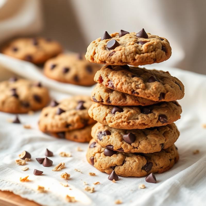 Soft Oat Chocolate Chip Cookies